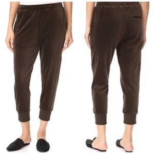 Vince brown velour cuffed jogger pants